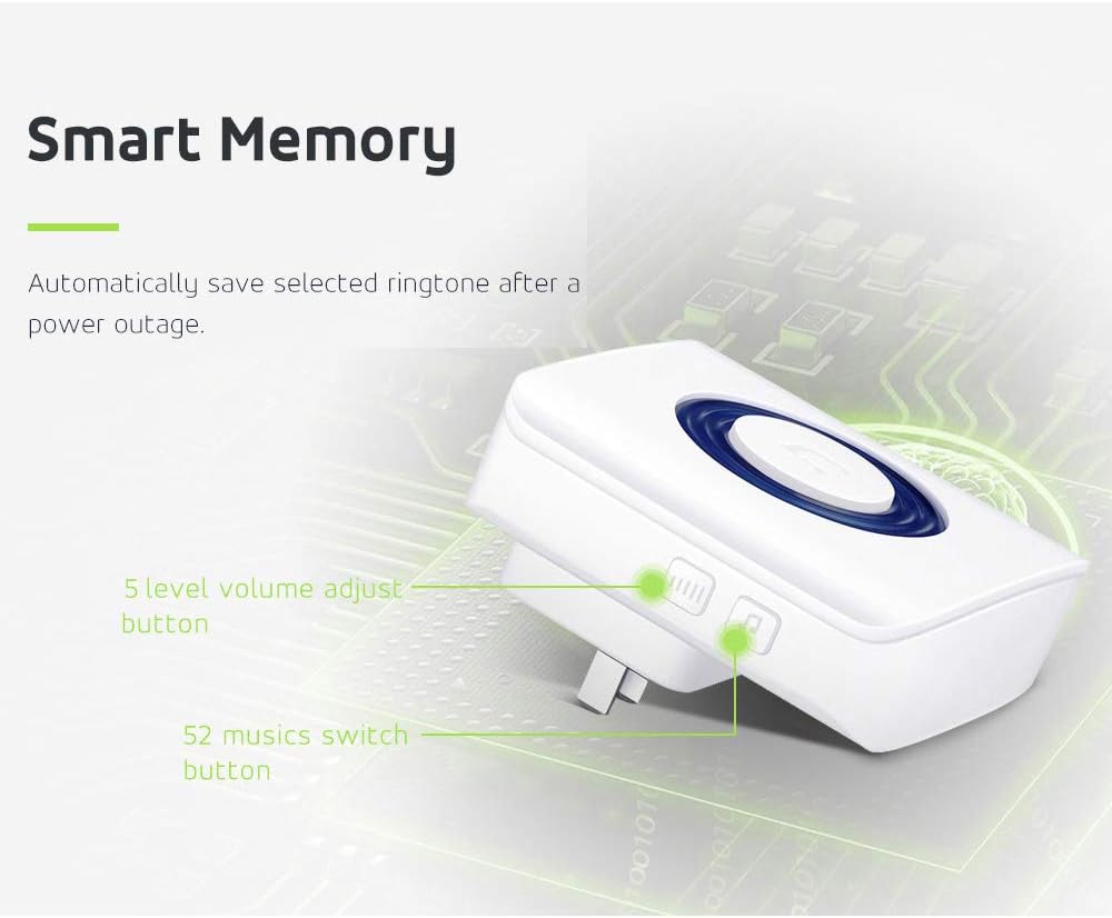 Caregiver Pager Indoor Motion Sensor Alarm Room Bed Alarms and Fall Prevention for Elderly Dementia Patients/Mailbox Alert Device for Home (2 Pager+1 Sensor)