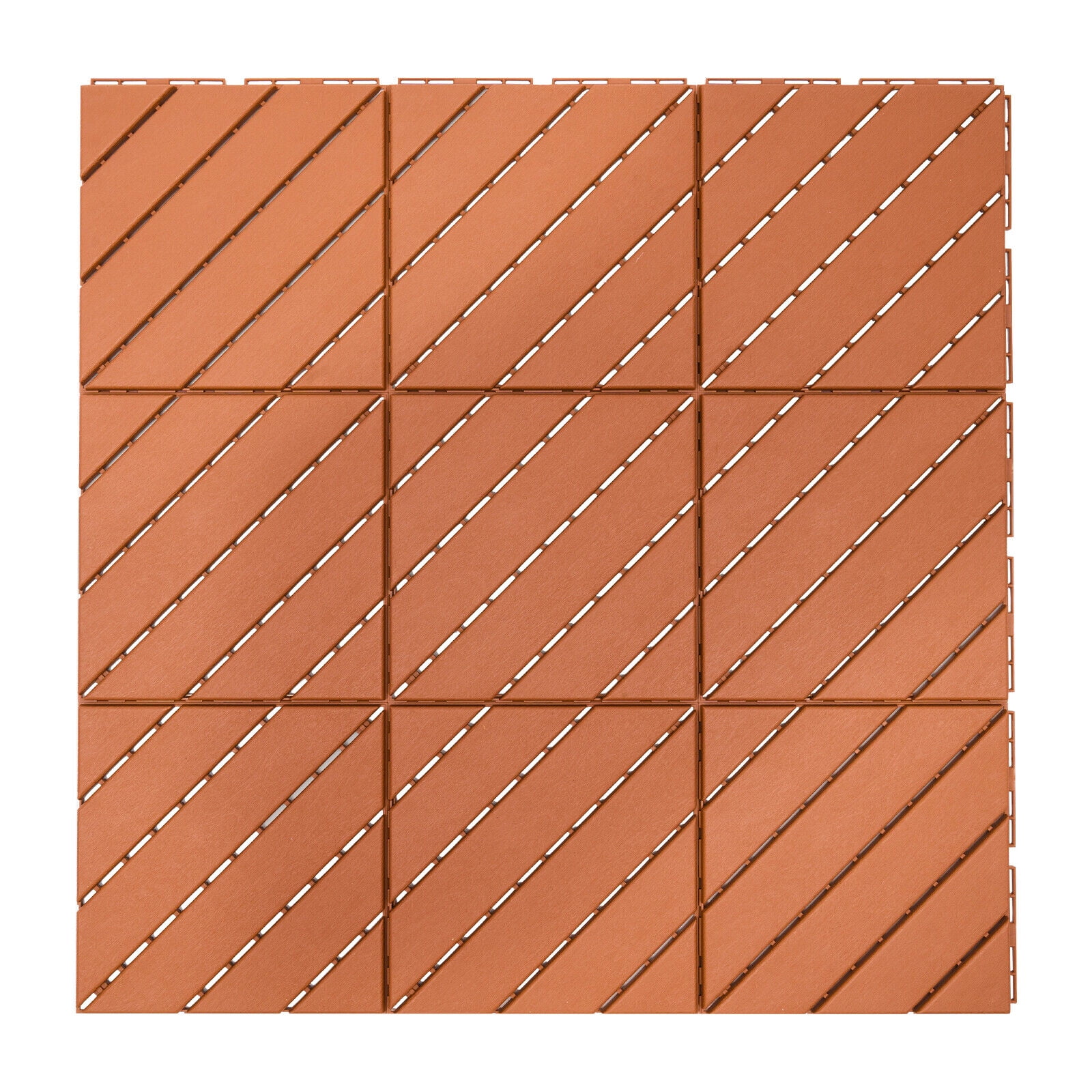 Modern 36PCS Interlocking Deck Tiles Floor Mount Plastic Composite Patio Deck Tiles 12”x12”