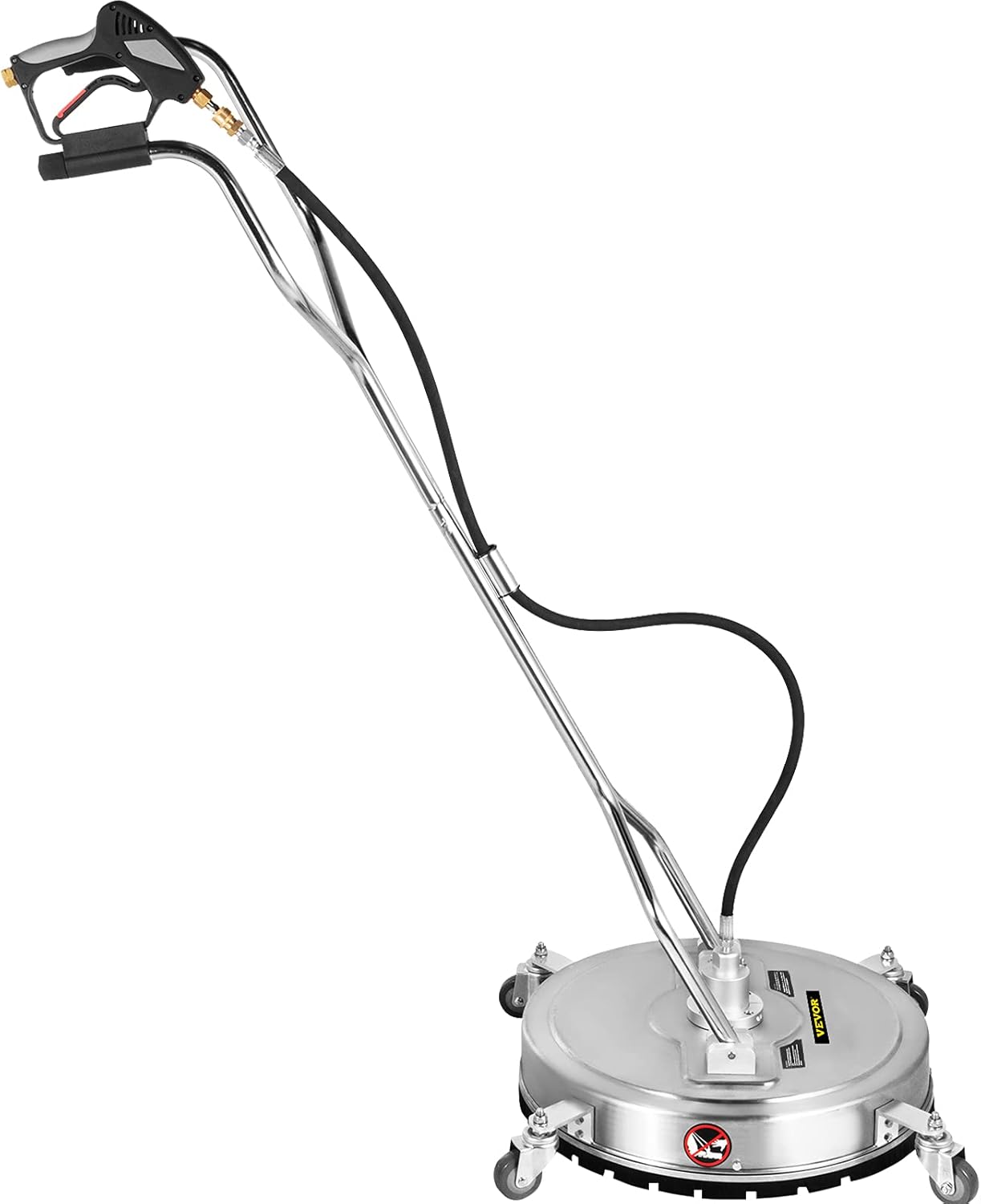 VEVOR 24" Surface Cleaner, 4000PSI Max. Pressure Flat Surface Cleaner, Stainless Steel Rotating Surface Cleaner, Pressure Washer Surface Cleaner w/ 3 Nozzles, Fit for 3/8" Quick Connector, for Patio