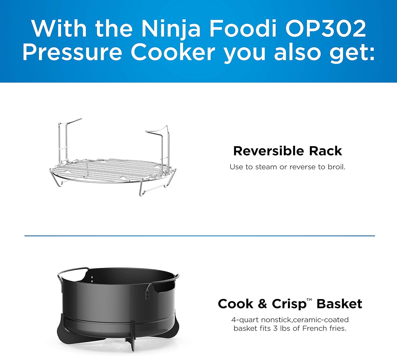 Ninja OP302 Foodi 9-in-1 Pressure, Broil, Dehydrate, Slow Cooker, Air Fryer, and More, with 6.5 Quart Capacity and 45 Recipe Book, and a High Gloss Finish