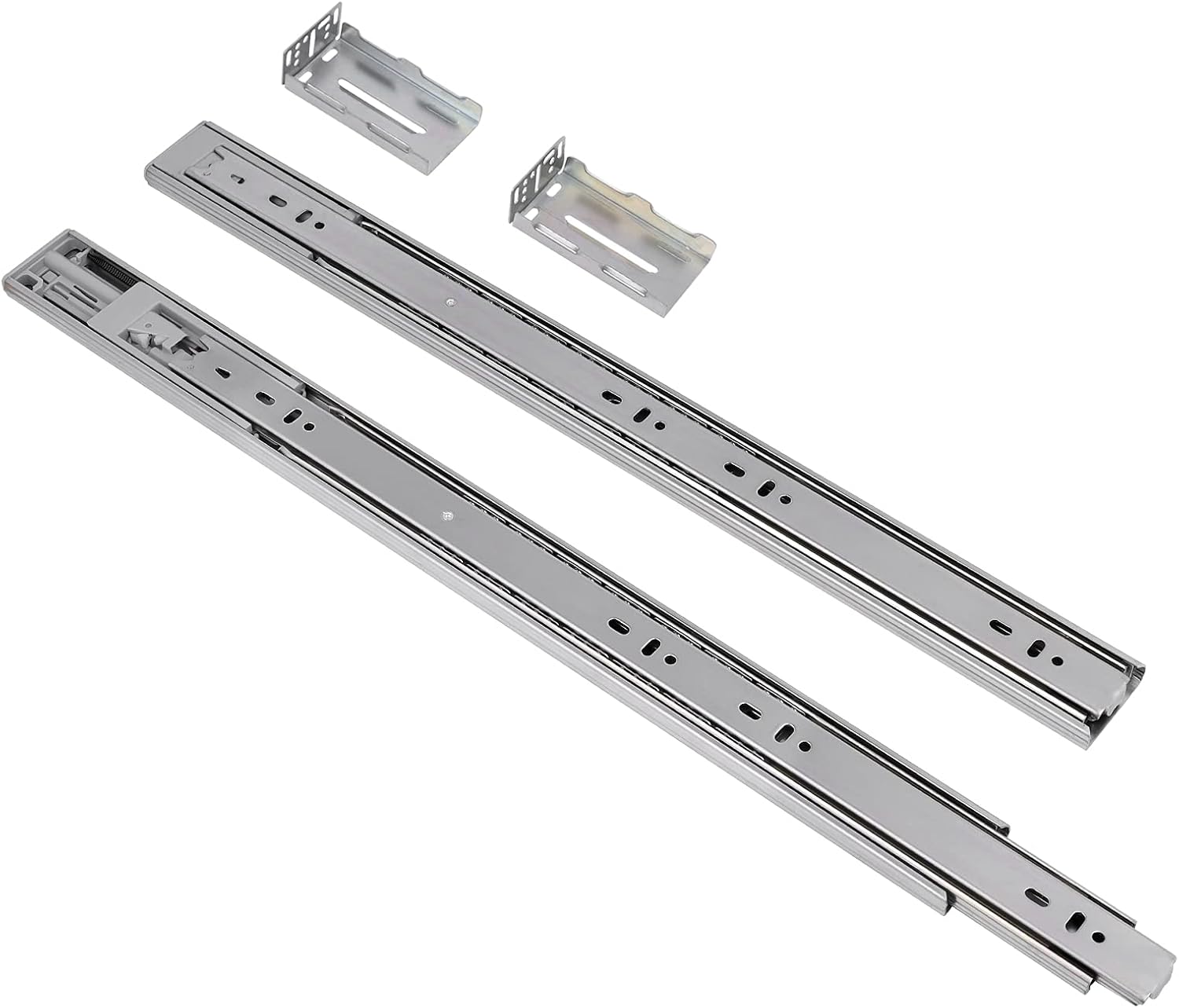 6 Pair DECORITEN 18 inch Soft Close Drawer Slide Full Extension, Ball Bearing Cabinet Hardware Rails with Rear Mounting Brackets, Side/Bottom Mount