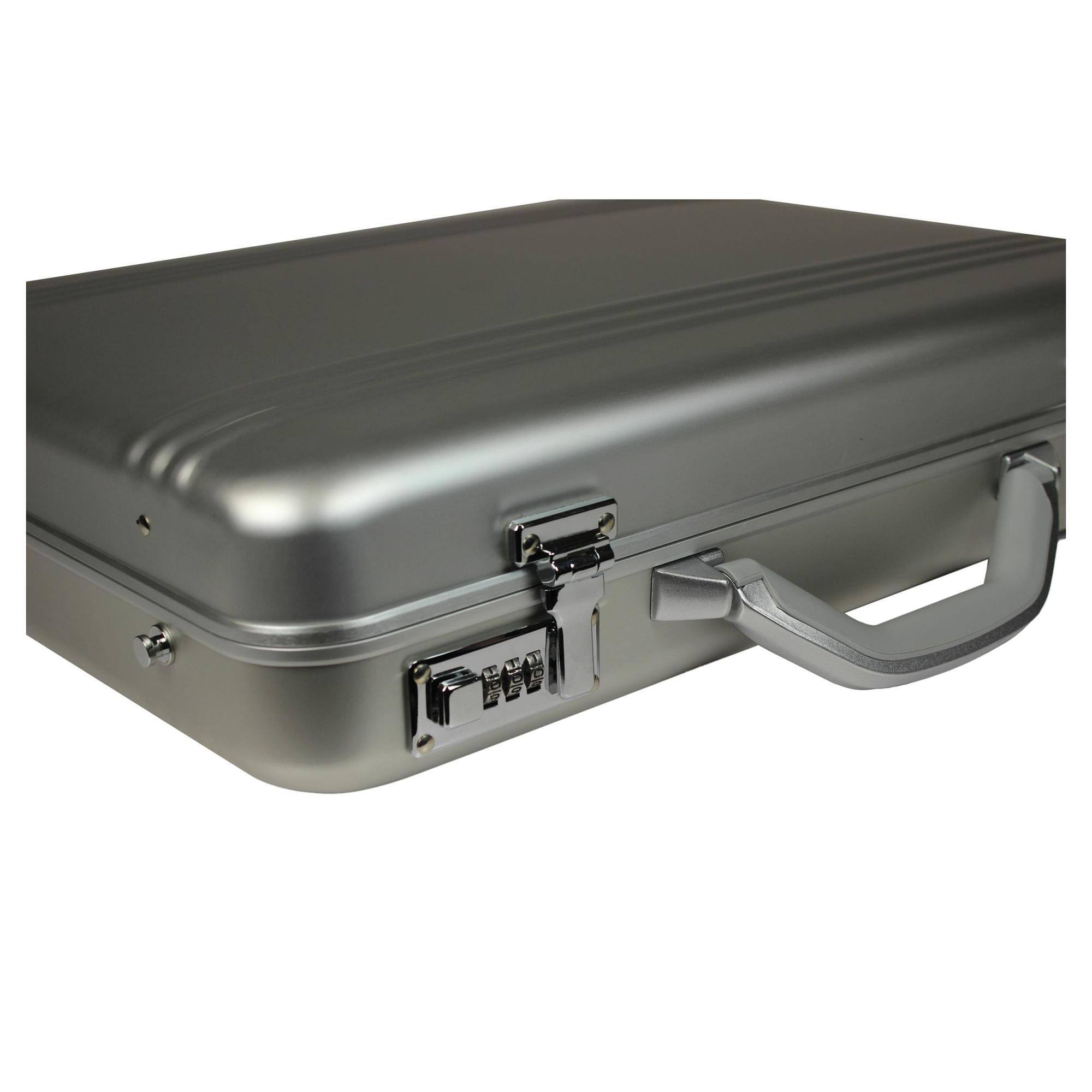 World Traveler European-Style Aluminum Silver Laptop Attache Case