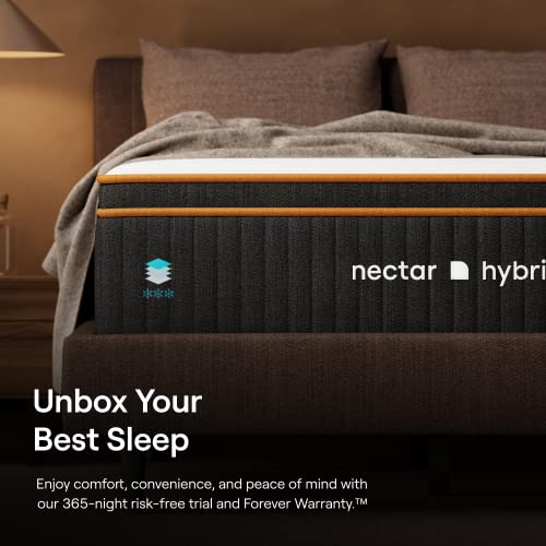 Nectar Hybrid Full Mattress 12 Inch - Medium Firm Gel Memory Foam - Steel Springs - Cooling Technology - 365-Night Trial - Forever Warranty