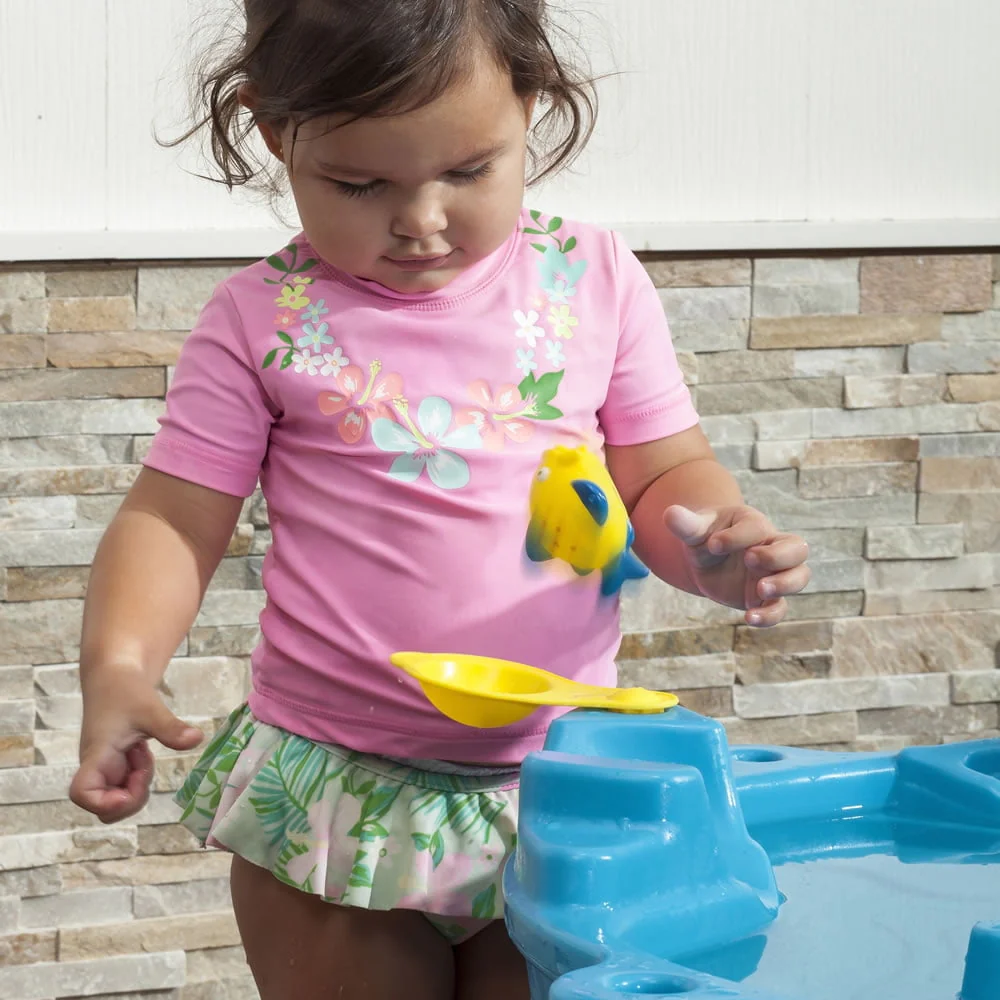 Step2 Spill & Splash Seaway Blue Plastic Water Table for Toddlers with 10-piece Playset