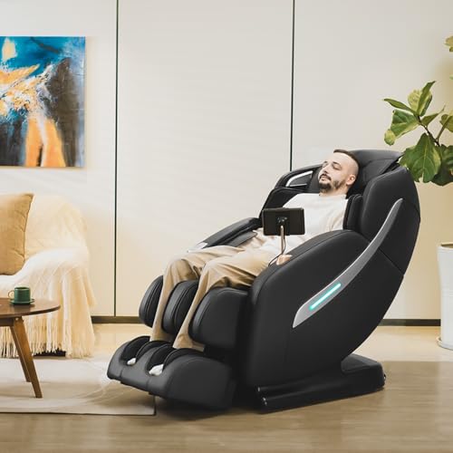 MYNTA Massage Chair Full Body, Zero Gravity SL Track Shiatsu Massage Recliner Chair with Heat, M1612 Expresso