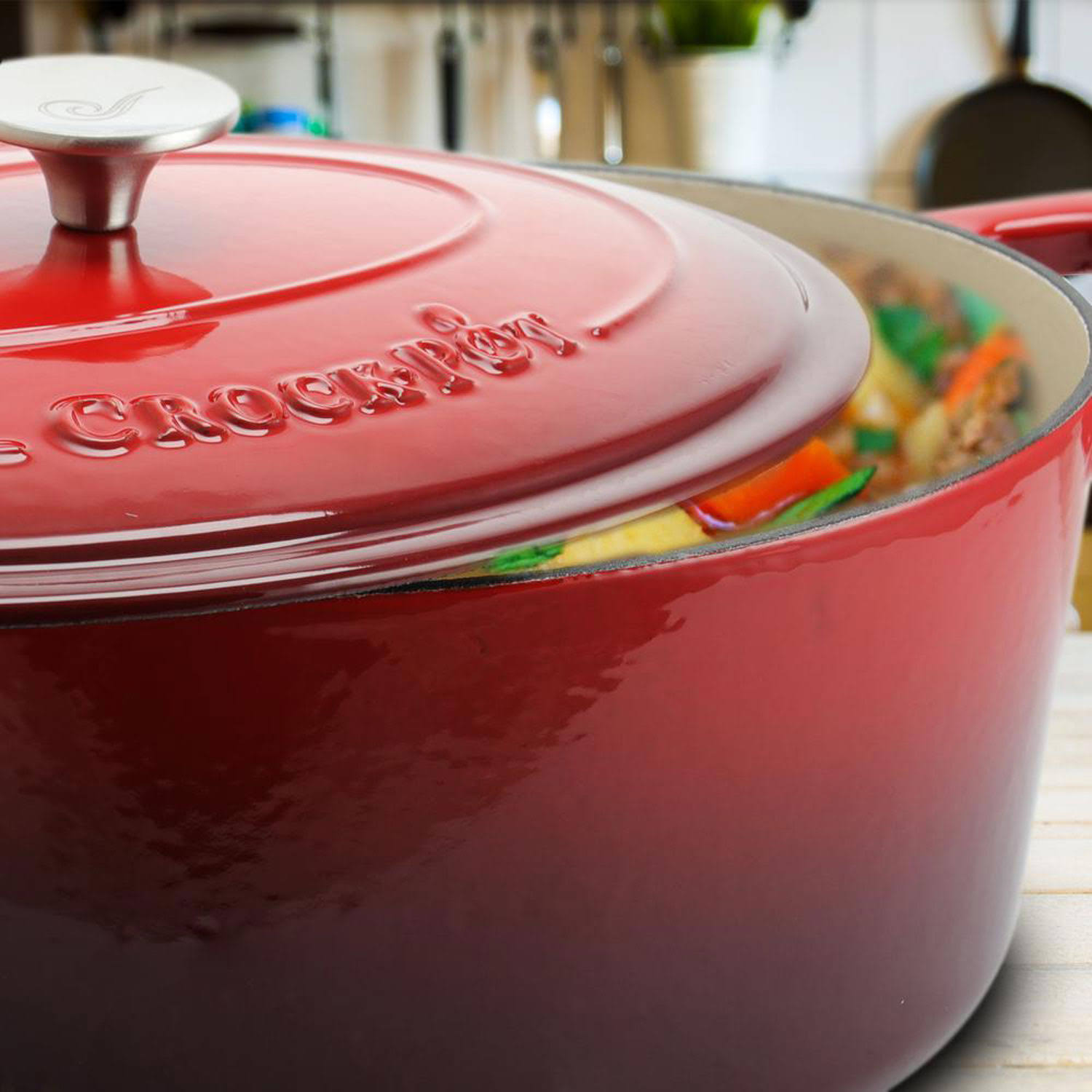 Crock-pot Artisan 7 qt Dutch Oven - Oval - Scarlet Red - Cast Iron