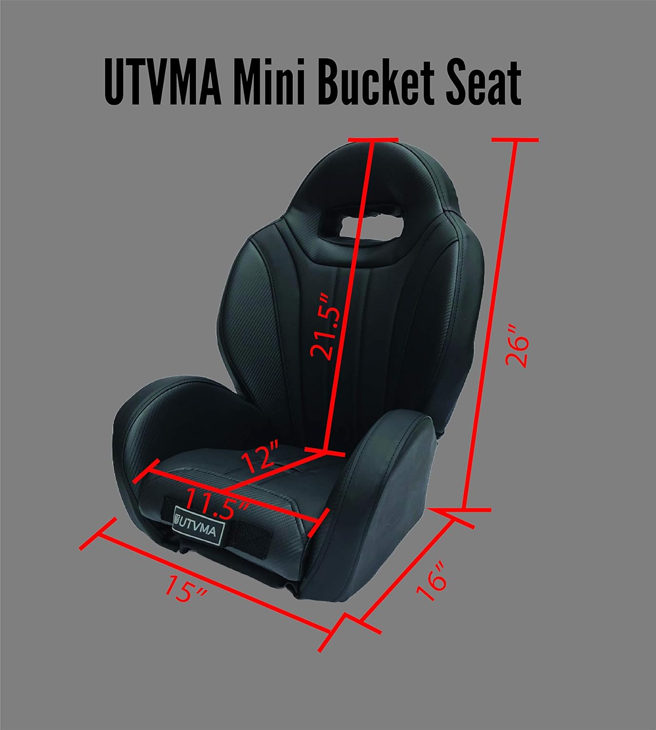 UTV Mini Bucket Seat | Kid Seat | Harness Slot | Suspension Seat | 4-point or 5-point harness compatible (Seat w/ 4-Point Harness)