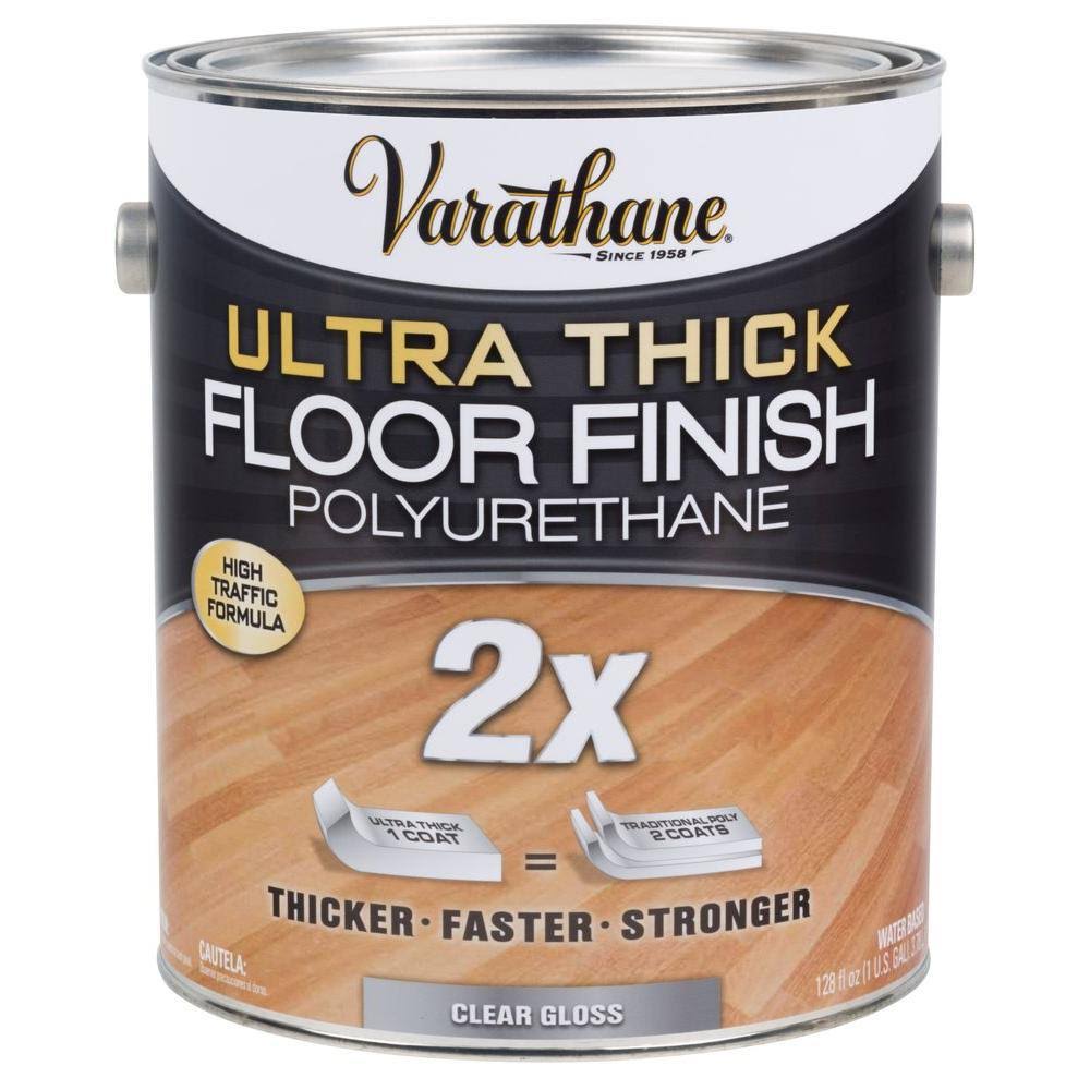 1 gal. Clear Gloss Ultra Thick 2X Water-Based Floor Polyurethane (2-Pack)