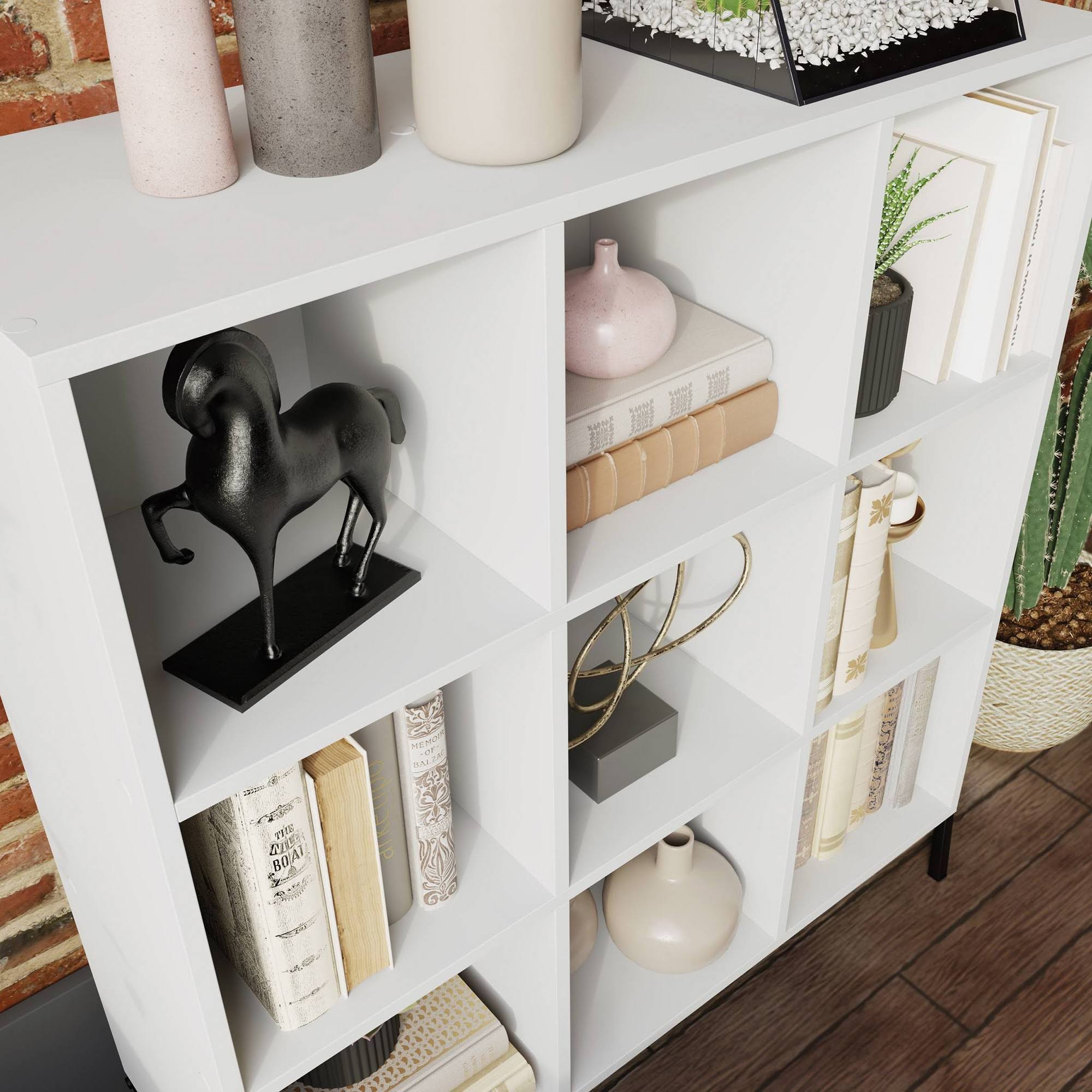 Sauder North Avenue 9-Cube Cubby Organizer Bookcase - White