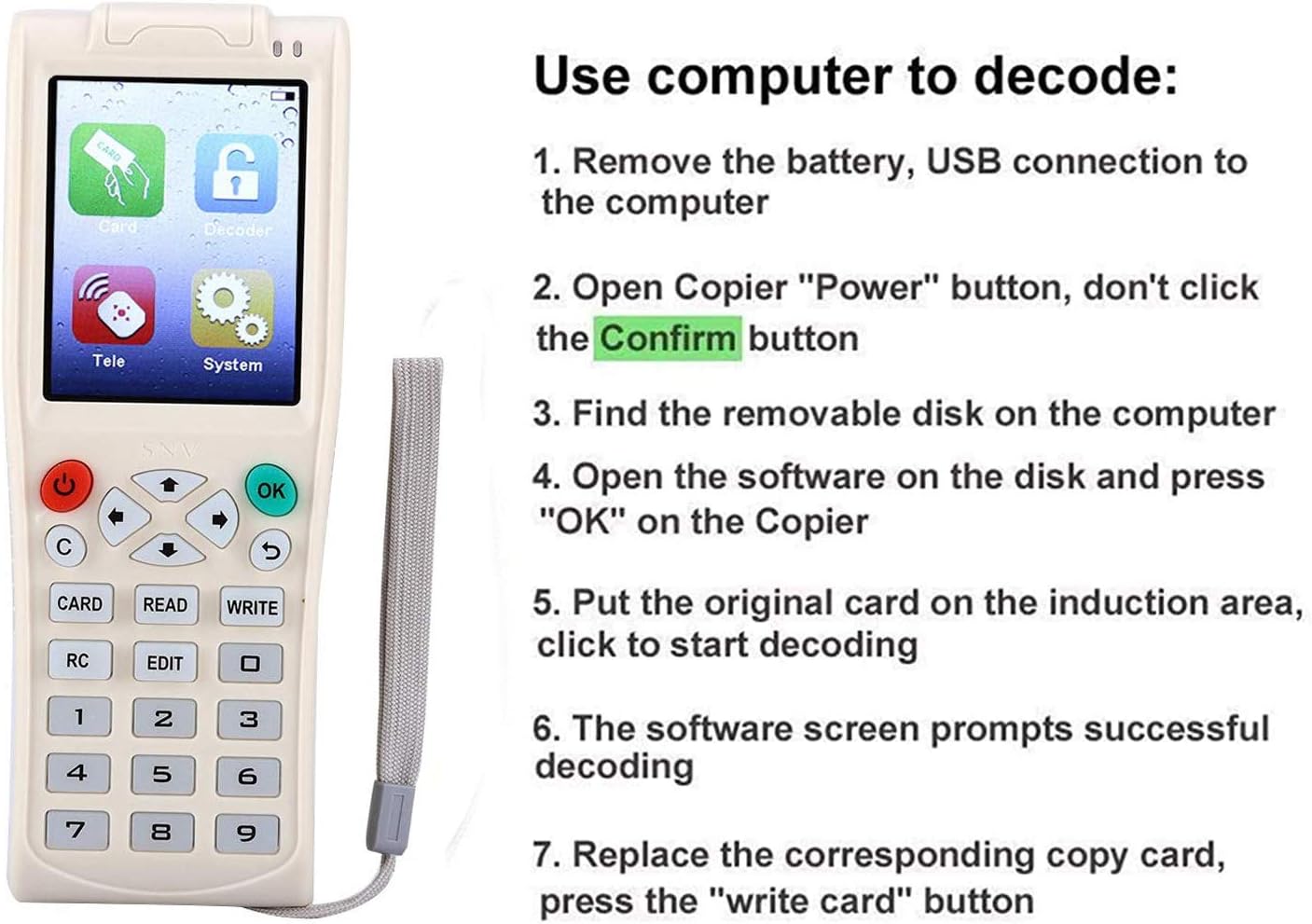 English Version iCopy 5 Full Decode Function Smart Card Copier Reader Writer for IC ID HID CPUK Reader Writer Duplicator Cards