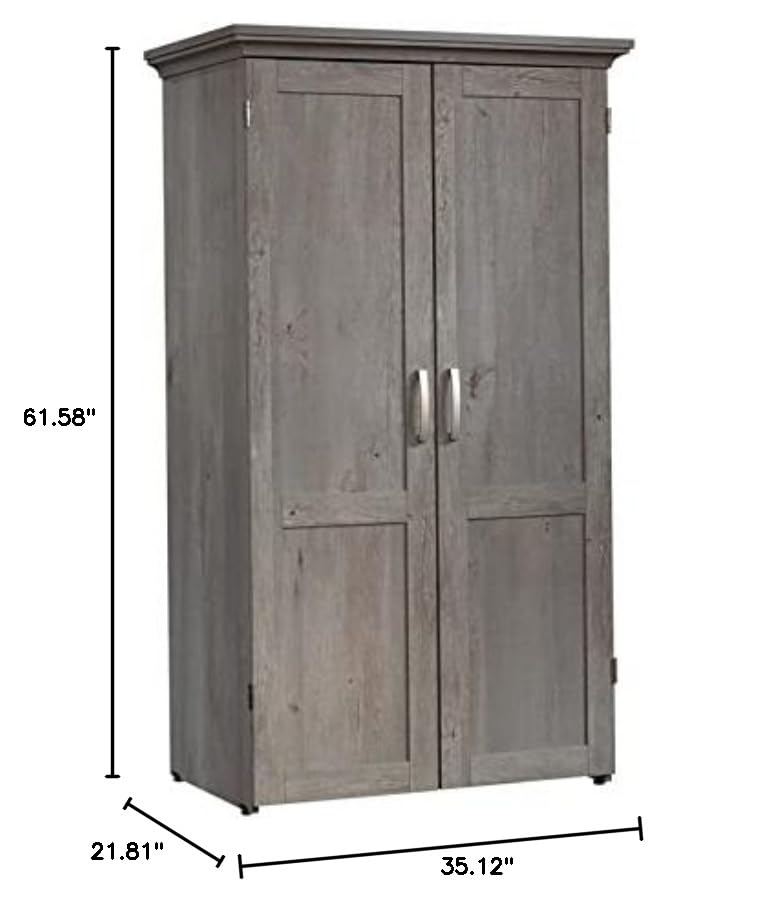 Pemberly Row Engineered Wood Multi-Purpose Storage Craft Armoire in Maple