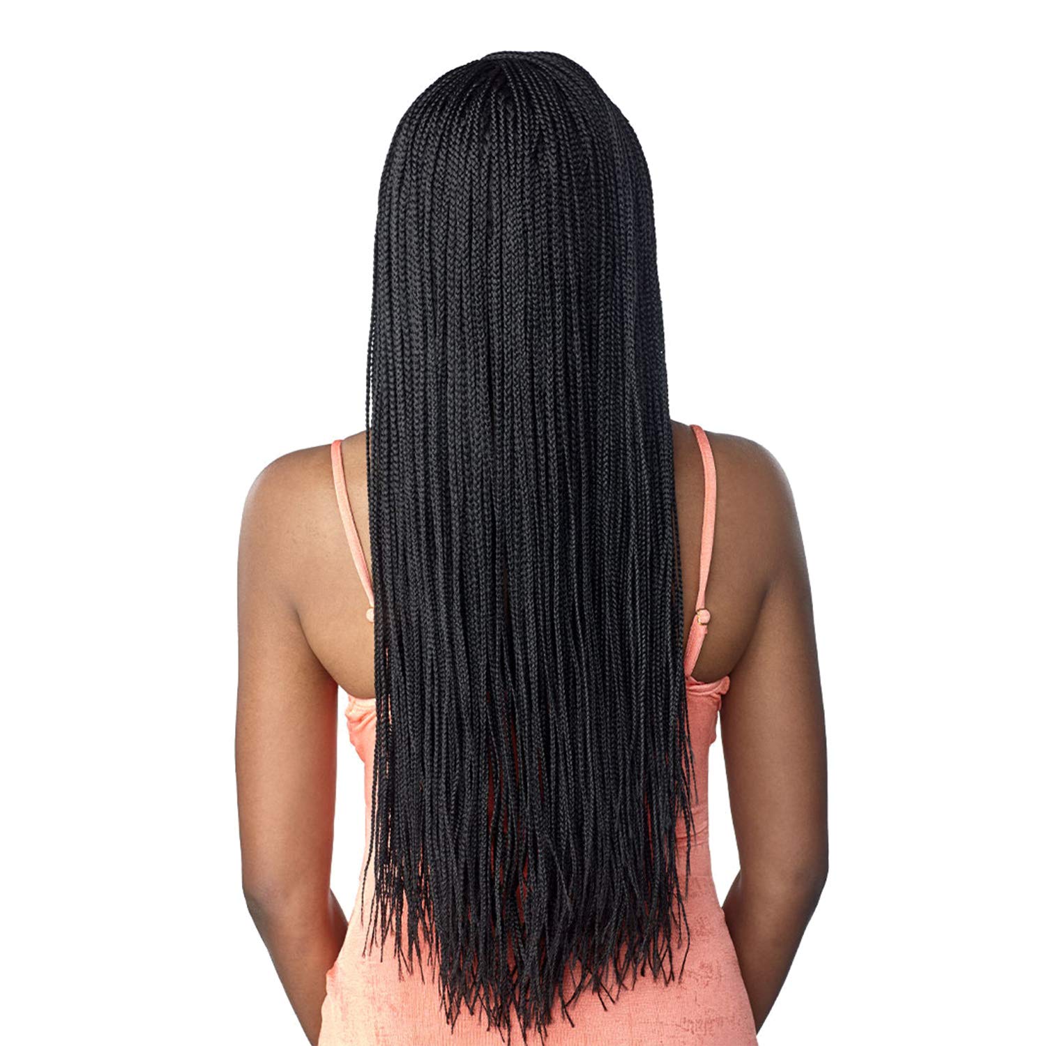 Sensationnel Braided Swiss Lace Wig Cloud 9 4X4 Lace Parting Micro Box Braid 28" (1-pack, T1B/BG)