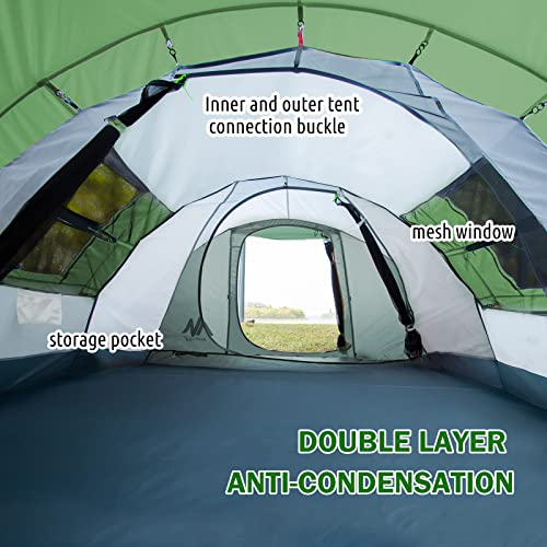 6 Person Easy Pop Up Tents for Camping - AYAMAYA Double Layer Waterproof Instant Tent with Vestibule & Porch, Large Size Family Tent Automatic Setup for 4-6 People Camping Hiking (Poles Included)