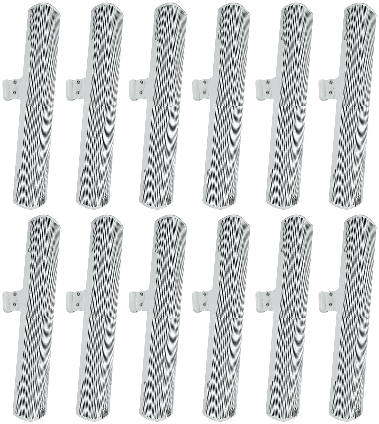 12) JBL COL600-WH 24" White 70V Commercial Slim Column Wall Mount Array Speakers