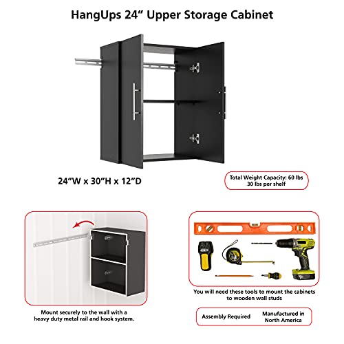 Prepac HangUps Upper Storage Cabinet - Elegant and Spacious Wall Cabinets to Maximize Your Storage, 36" Size, Classic White Finish