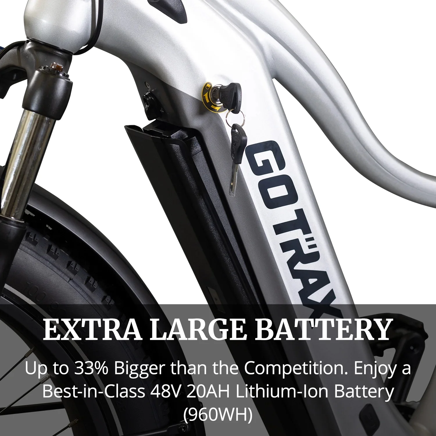 GOTRAX Tundra Electric Bike for Adults, 750W 48V 26" x 4" Fat Tire Adult Dirt Electric Bicycle, 20MPH All Terrain Electric Mountain Bike, Step over, Silver