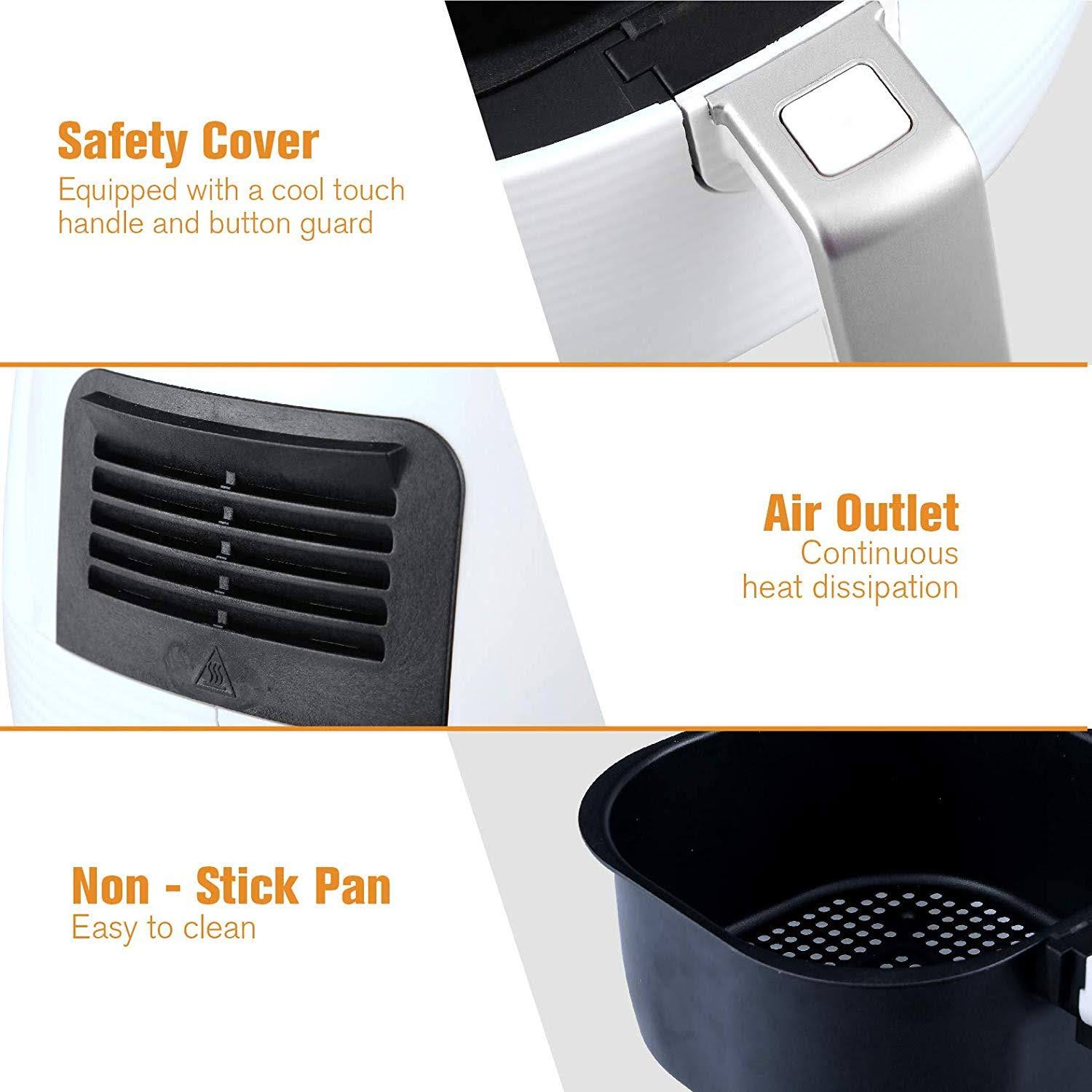 Kitchen Academy Air Fryer (50 Recipes) 5.8 qt Electric Hot Air Fryers XL Oven Oilless Cooker