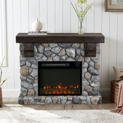Troy Electric Fireplace Industrial Lodge Home Finish: Stone
