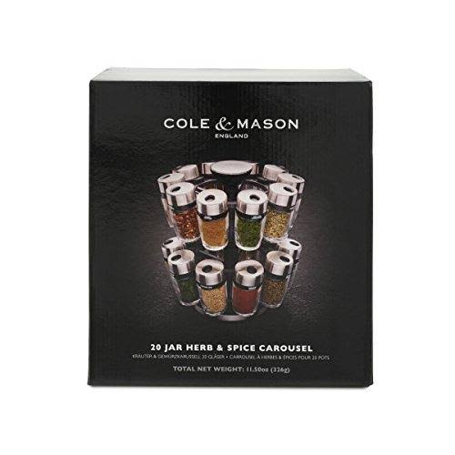 Cole u0026 Mason Herb and Spice Carousel, Silver, 20 Jar