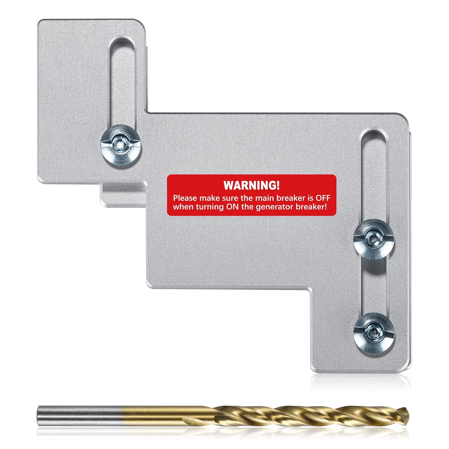 LATING Generator Interlock Kit for Eaton Challenger BR Series and CH-Series 150 or 200 Amp Electrical Panels with 1 1/4 to 1 1/2 Inches Spacing - Anodized, Brushed Nickel