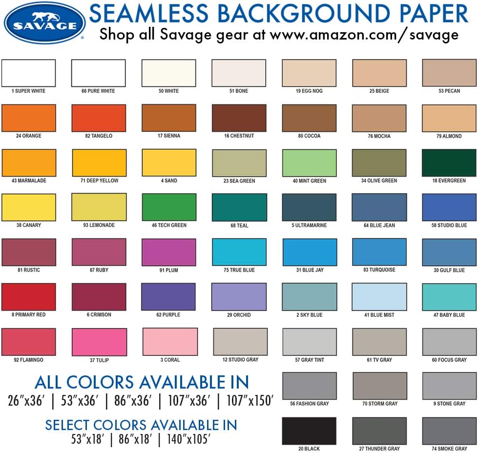 Savage Seamless Paper Photography Backdrop - #27 Thunder Gray (86 in x 18 ft) for YouTube Videos, Live Streaming, Interviews and Portraits - Made in USA Pack of 2