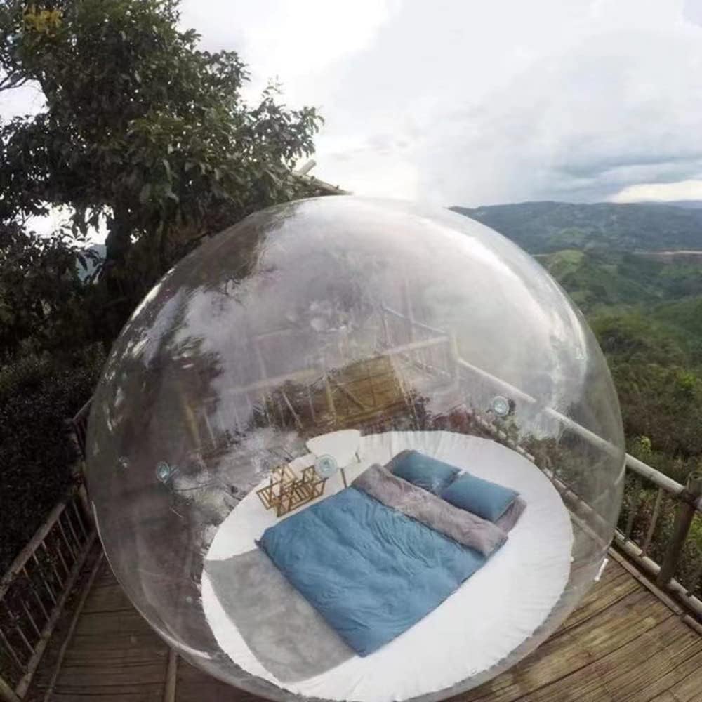 Inflatable Bubble Tent Camping Tent Transparent, Bubble Tent Dome House Camping Tent 10ft with Air Blower for DIY Outdoor Backyard Camping (10ft Transparent Tent, Without Tunnel)