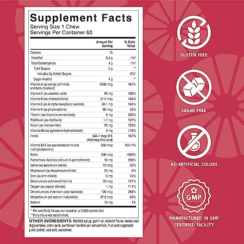 Celebrate Vitamins Bariatric Multivitamin Soft Chews, Strawberry/Orange/Cherry, Multivitamin Chewable for Post Bariatric Surgery Patients, Variety pack, 180 count