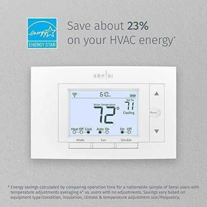 Emerson Sensi Wi-Fi Smart Thermostat for Smart Home, DIY, Works With Alexa, Energy Star Certified, ST55