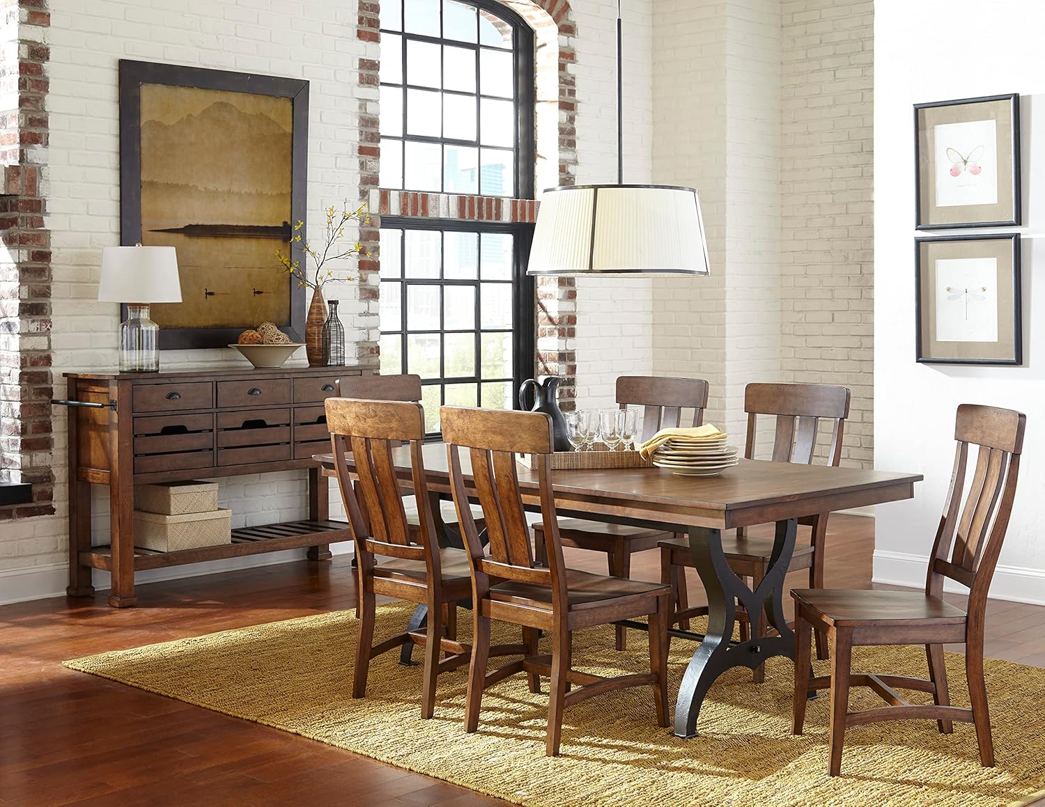 The District 60.5" Three Drawers, Copper Sideboard, Brown