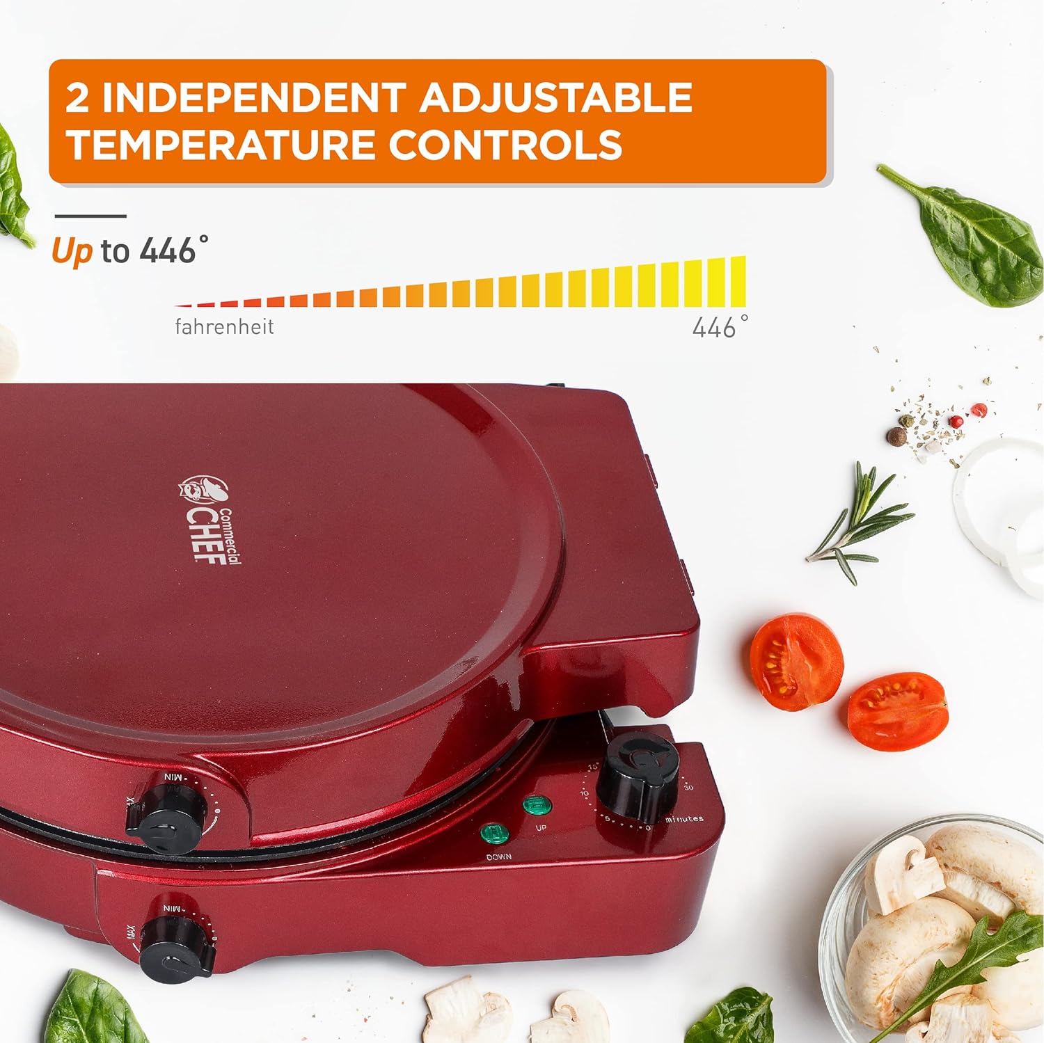 Countertop Pizza Maker, Indoor Electric Countertop Grill, Quesadilla Maker With Timer