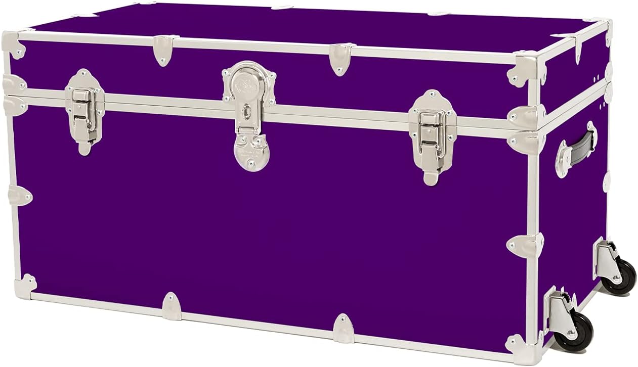 Rhino Trunk & Case Dorm Armor Trunk with Removable Wheels, College, Home & Office Storage 35x17x17 (Royal Blue)