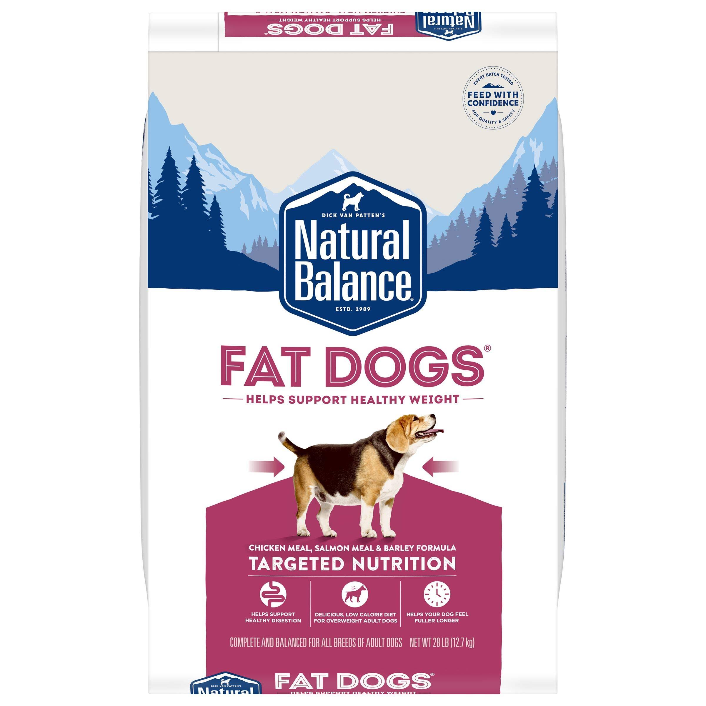 Natural Balance Fat Dogs Dog Food, Chicken Meal, Salmon Meal u0026 Barley Formula - 28 lb