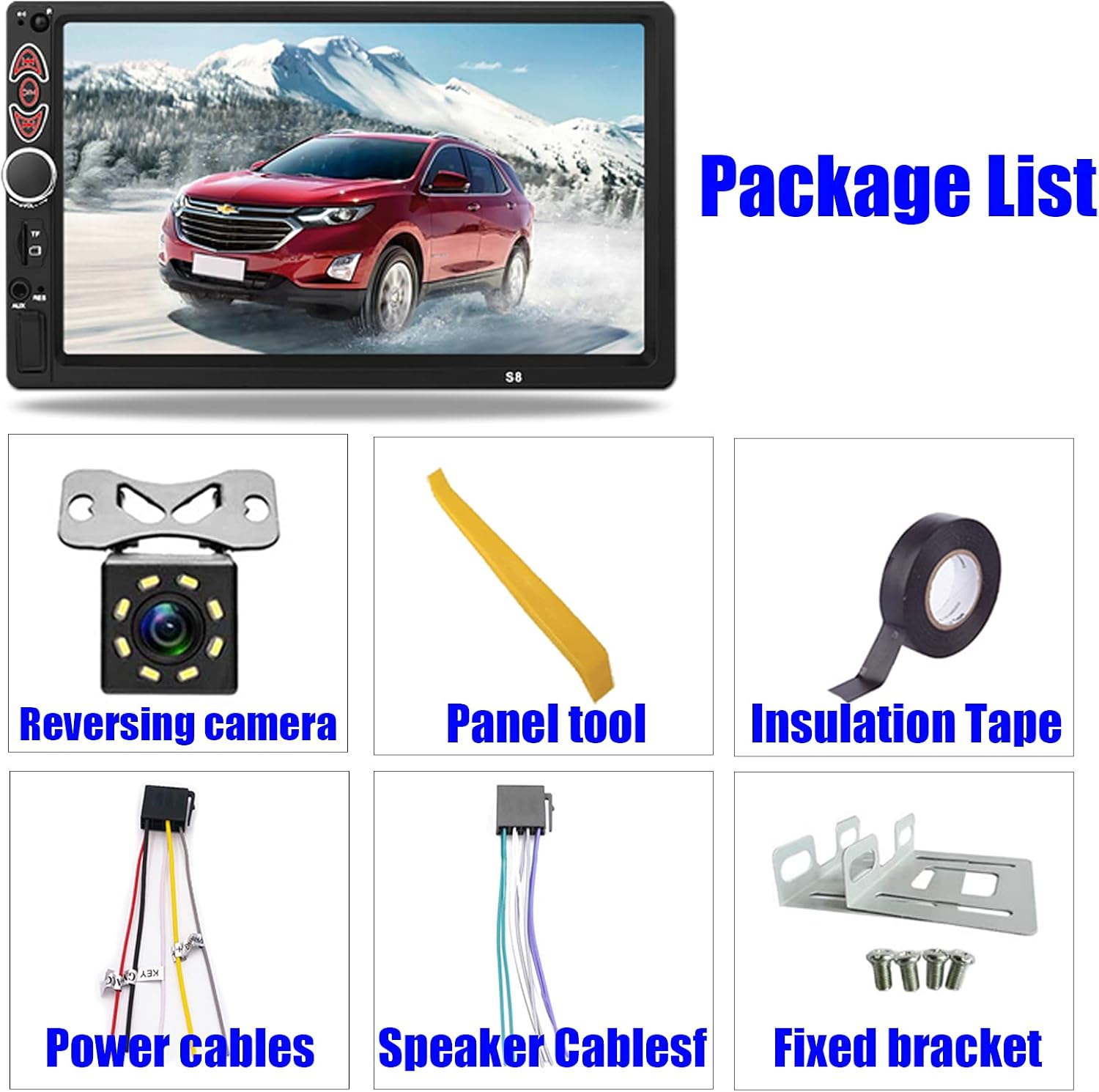 Double Din Car Stereo-7 Inch Touchscreen Car Audio,Double Din Radio Compatible with BT TF USB MP5/4/3 Player FM,Car Radio Support Backup Rear View Camera, Mirror Link ,Caller ID, Car Audio Receivers