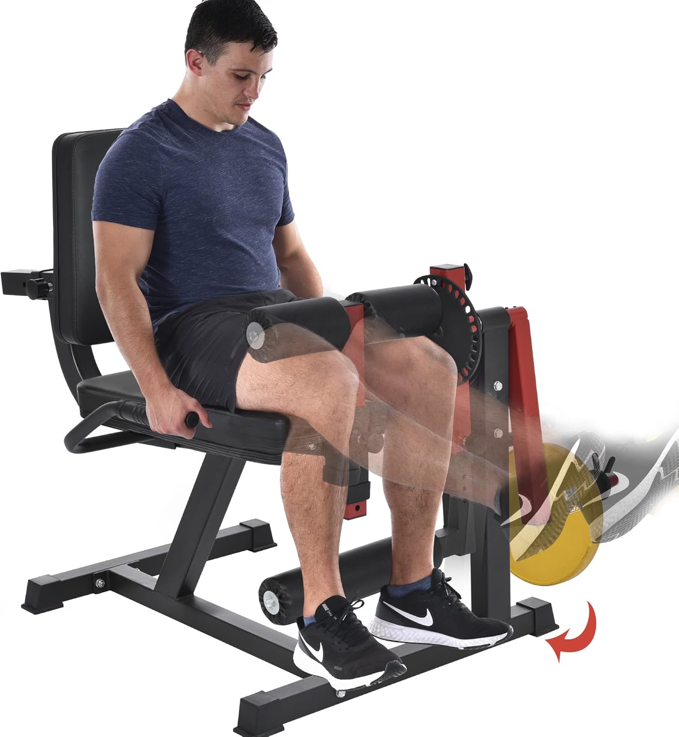 Leg Extension and Curl Machine - Leg Exercise Machine with Adjustable Seat Backrest and Rotary Leg Extenstion, Adjustable Leg Curl for Home Gym Hamstring Workout and Quadriceps Exercises