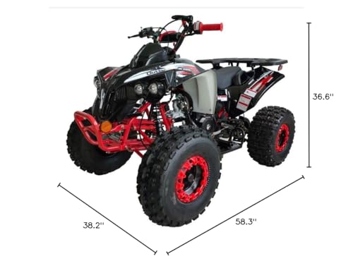 HHH Youth and Adult 125cc ATV Vitacci Outlander Fully Automatic with Reverse Double Headlights Led Gas 4 Wheeler ATVs Quads Big 19/18 inch Tires (Green) - Extra Large