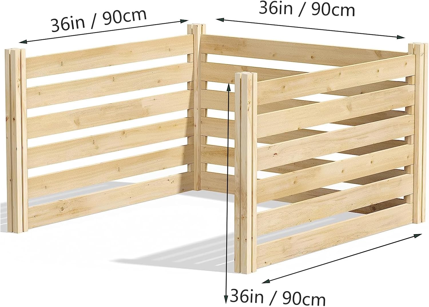 Air Conditioner Fence Privacy Screen, Cedar Wood Outdoor Air Conditioning Cover Privacy Fence Screen Pool Equipment Trash Enclosure Can Enclosure Bins and A/C Units (36" W x 36" L,3 Panels)