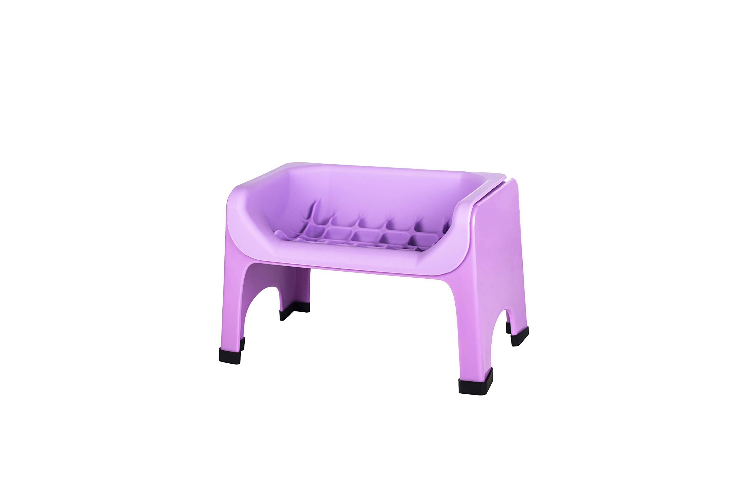Fluff Trough Binge Blocker Elevated Dog u0026 Cat Slow Feeder, Purple