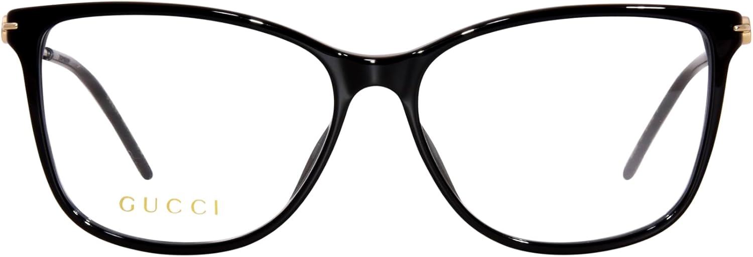 Gucci GG1272O 001 Eyeglasses Women's Black/Gold Full Rim Square Shape 53mm