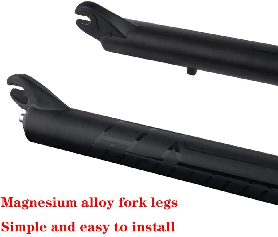 ZECHAO Snow Bike Fat Fork 1-1/8" Mountain Air Suspension Fork Double Shoulder 160mm Travel QR E-Bike Front Fork 26x4.0 Disc Brake Beach