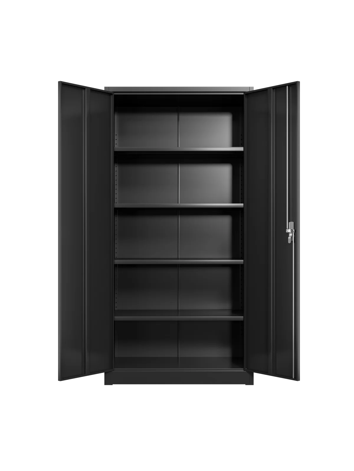 Metal Garage Storage Cabinet Steel Utility Cabinets with 4 Shelves & Locking Doors, Assembly Required（Black）