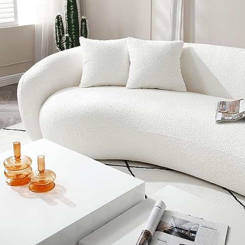 Couch Contemporary Half-Moon Curved Symmetrical Modular Sectional Sofa for Living Room, 6 Toss Pillows Included, 140.94”Lx 41.73”Wx 33.46”H, Ginger