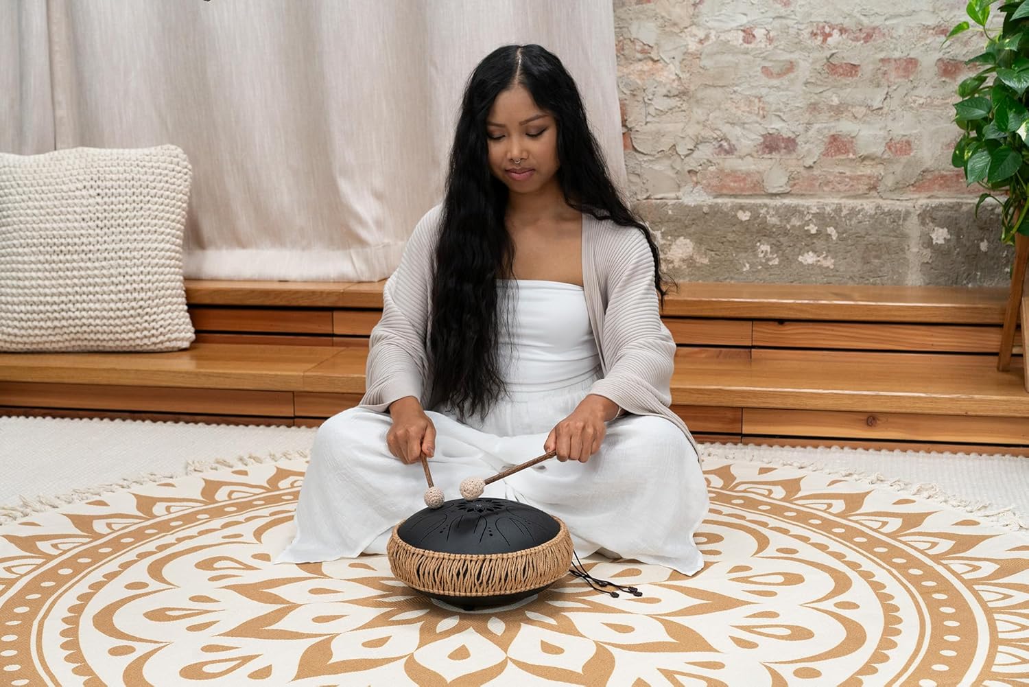 Meinl Sonic Energy Octave Steel Tongue Drum 8 Notes 10" with Mallets, Bag — Sound Healing Instrument for Musical Education, Meditation, ASMR, Yoga