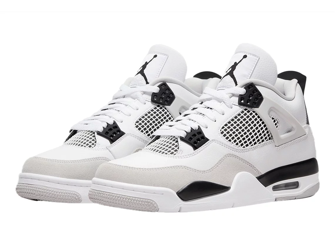 Men's Jordan 4 Retro "Military Black" White/Black-Neutral Grey (DH6927 111) - 10.5