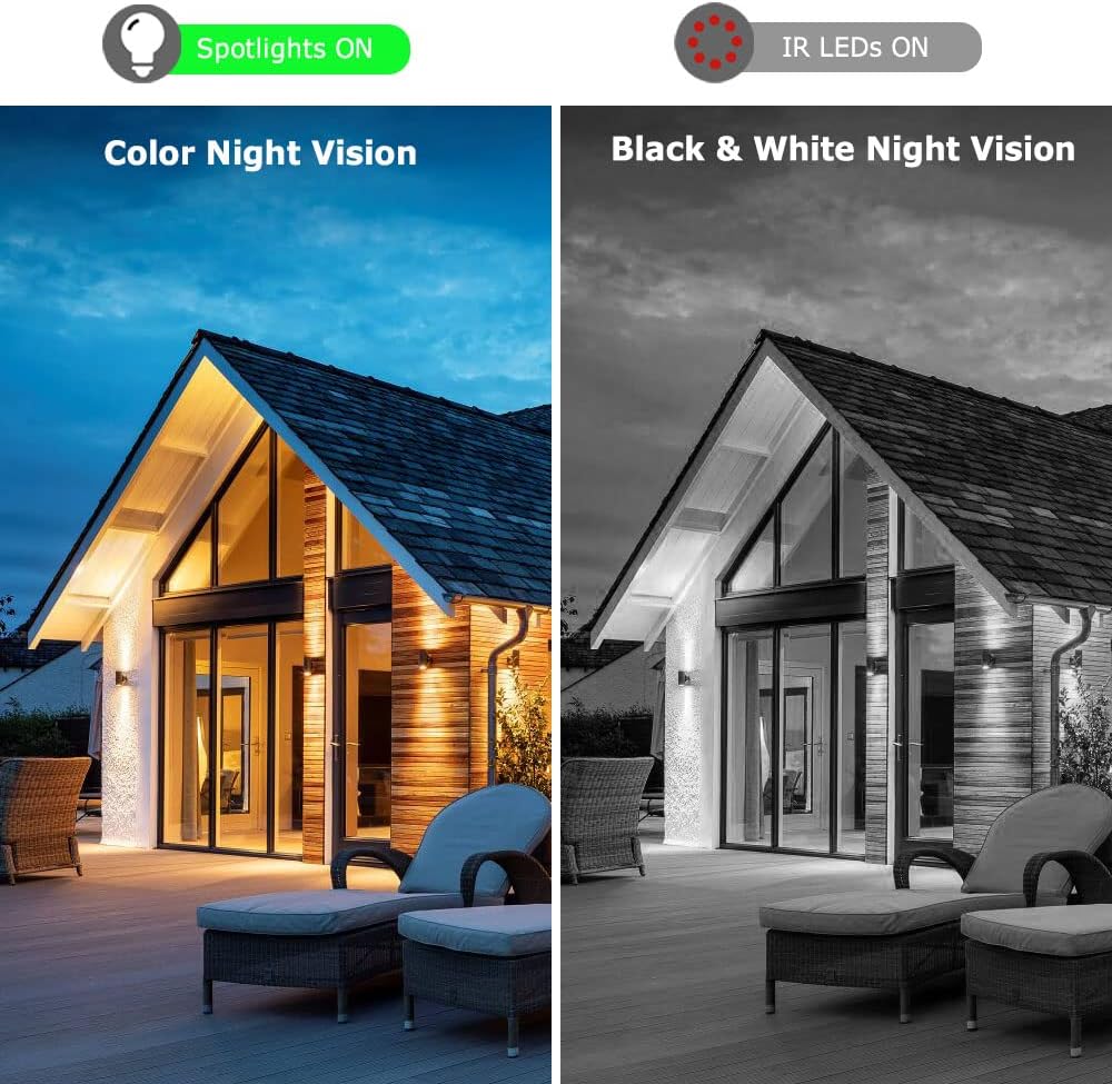 Security Camera Outdoor, Hosafe WiFi IP Camera Home Security System, Floodlight AI Motion Detection, Pan Tilt Auto Tracking, Two Way Audio, Color Night Vision, Waterproof Video Surveillance Camera