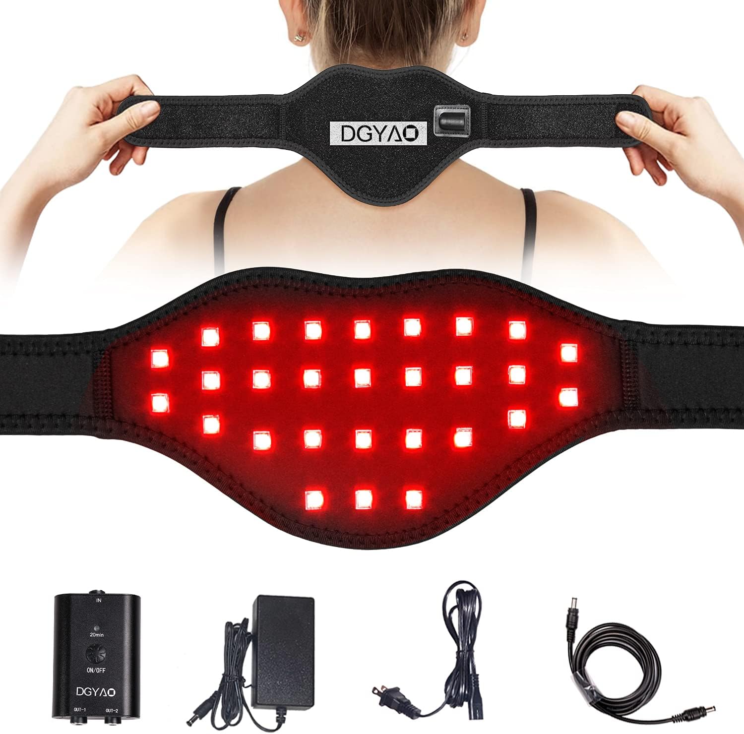 Red & Infrared Light Therapy Devices Led Wrap Neck Pain Relief FDA Cleared Small Area Pad Home Use Wearable Wrap for Pain