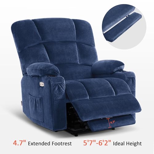 MCombo Large Dual Motor Power Lift Recliner Chair for Elderly, Massage and Heat, Lay Flat, Zero Gravity, Home Button, USB Port, Fabric 7680 (Large, Beige)
