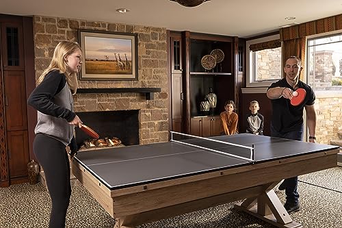 7 FT 3 in 1 Multi Game Pool Table with Dining Top Pool Table Ping Pong Table Combo, Includes Pool Table Accessories and Tennis Paddles