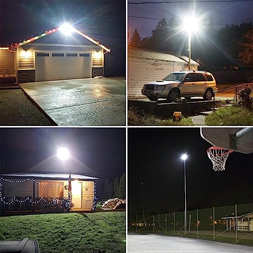 2 Pack 3200W Solar Street Lights Outdoor, Dusk to Dawn Street Lights Solar Powered with Motion Sensor Waterproof IP66 6500K Solar Parking Lot Lights for Yard, Garage