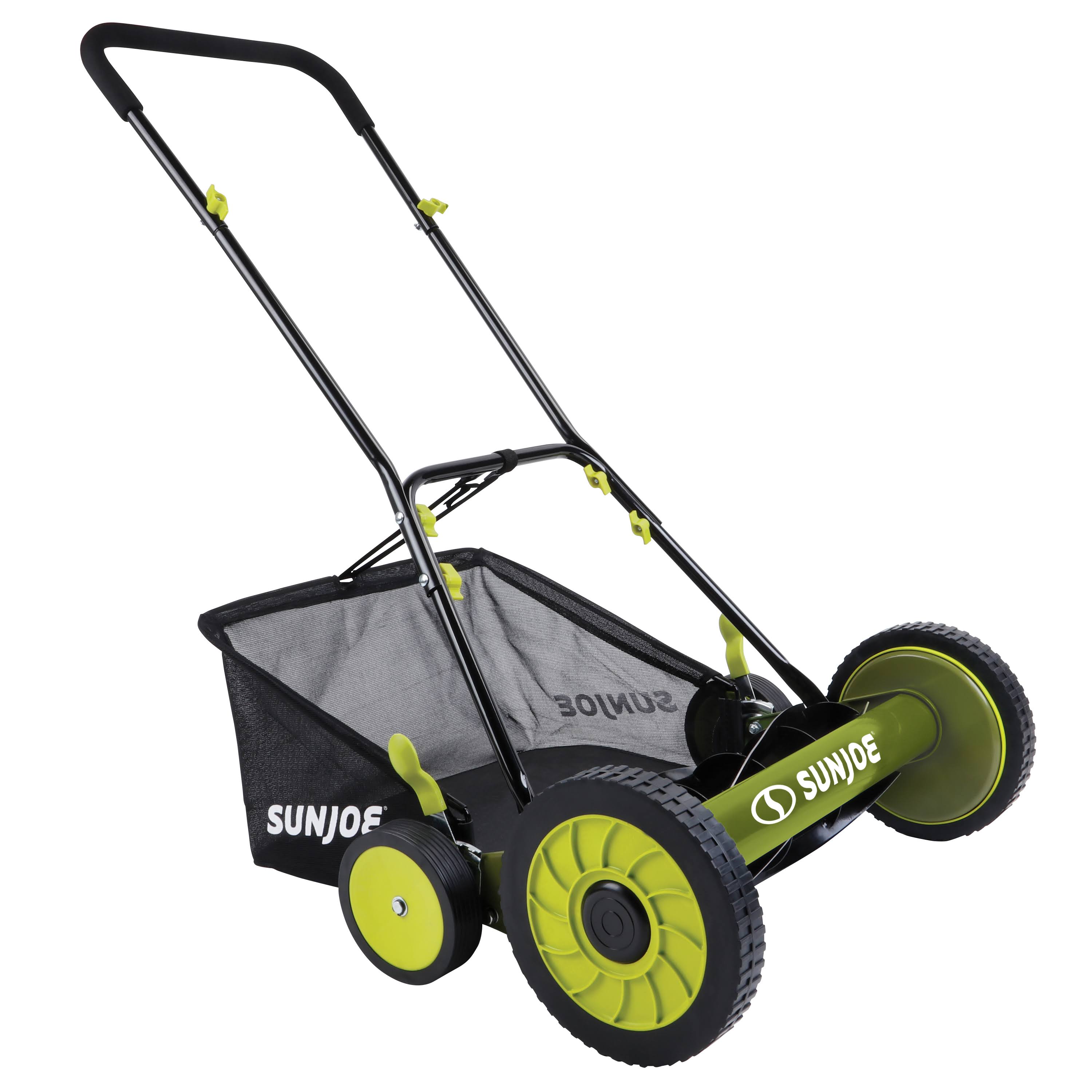 Sun Joe Manual Reel Mower with Grass Catcher, Black