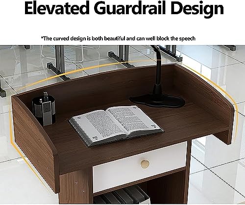 Podium Wood Stand Podium Stand Floor Standing Podiums Reception Desk for Speakers with Storage Shelf, Wooden Speaking Ideal for Conference, Auditorium,